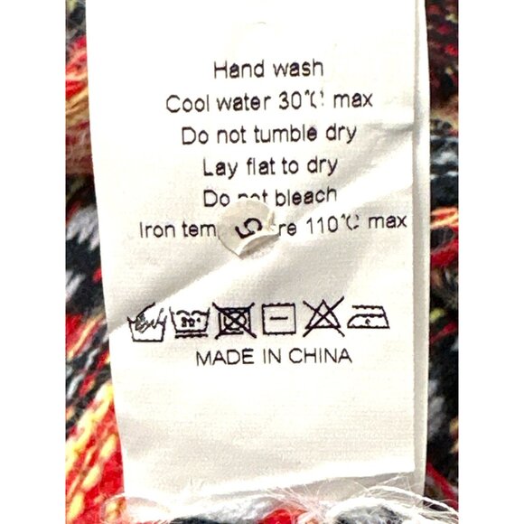 CCC Bohemian Aztec Tribal Print Knit Cardigan Fringe Multicolor Pattern Sweater - Picture 12 of 12